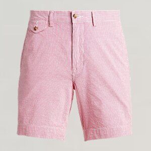 Polo Ralph Lauren 9 Inch Classic Fit Seersucker Short Men 30 Pink White Preppy